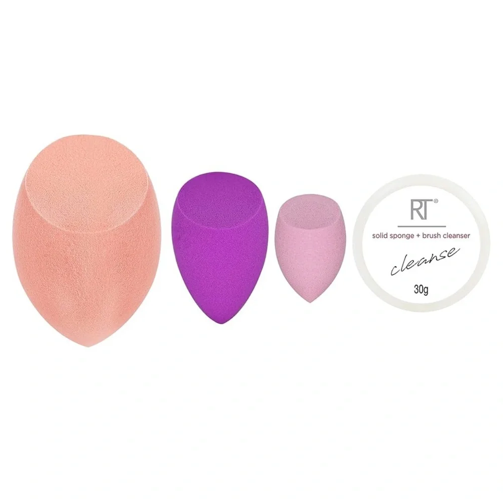 NIB Real Techniques Miracle Sponges + Cleanse 4 Piece Makeup Sponge Set